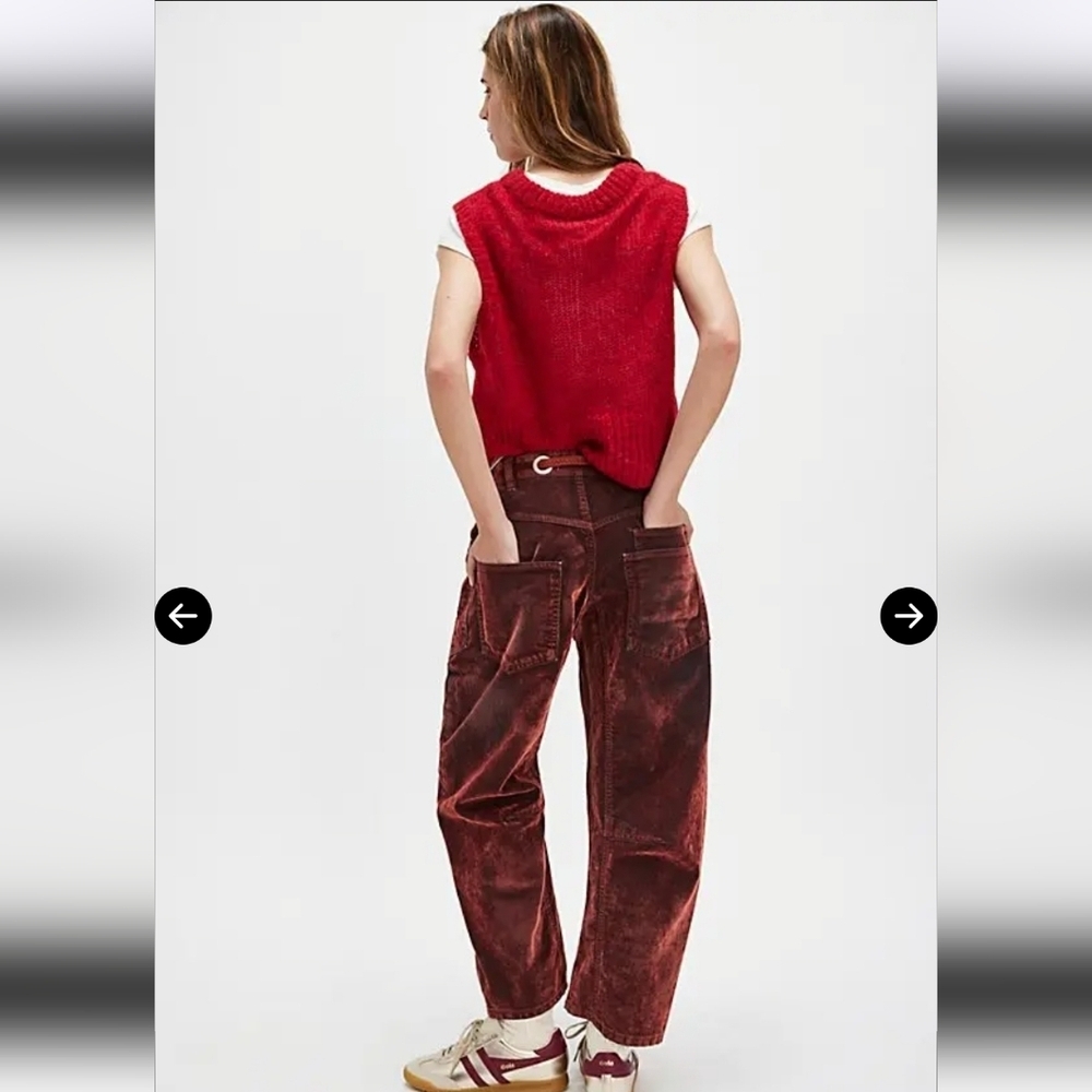 We The Free NWTs Moxie Flocked Pull-On Barrel Jeans - Picture 3 of 9